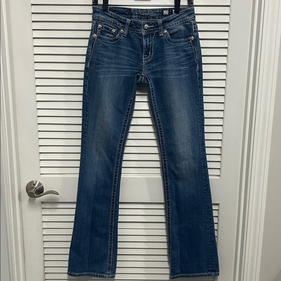 RARE Miss Me Womens Blue Jeans with Star Flag Embellishments - Picture 3 of 6